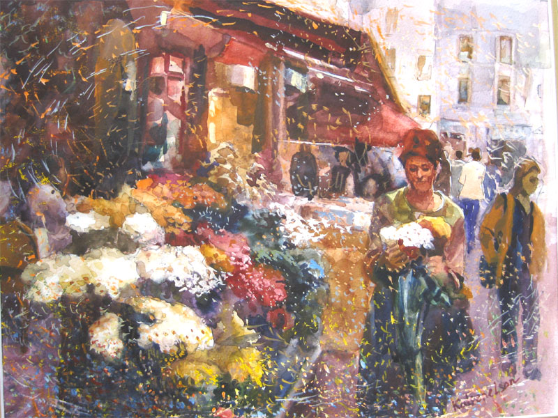 Paris Flower Market by Naum Katsenelson